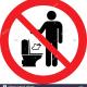 Ne pas jeter de papier toilettes interdiction de signer vector illustration khbpn5