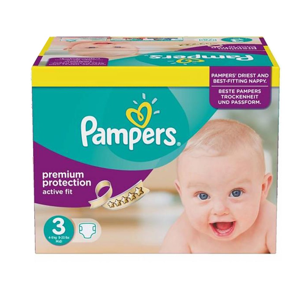Pack 123 couches pampers active fit 1001couches